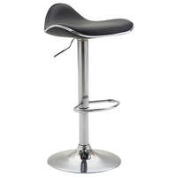 BARHOCKER Shangrila, Gestell Metall in Chromoptik, Kunstleder schwarz, - Chromfarben/Schwarz, Kunststoff/Textil (45/91/45cm) - TPFLiving