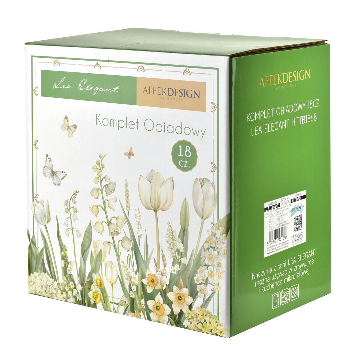 GESCHIRR-SET Lea Elegant Grün 18-tlg 27/19,5/22 cm Keramik - Grün, Keramik (19.5/22/27cm) - Mondex