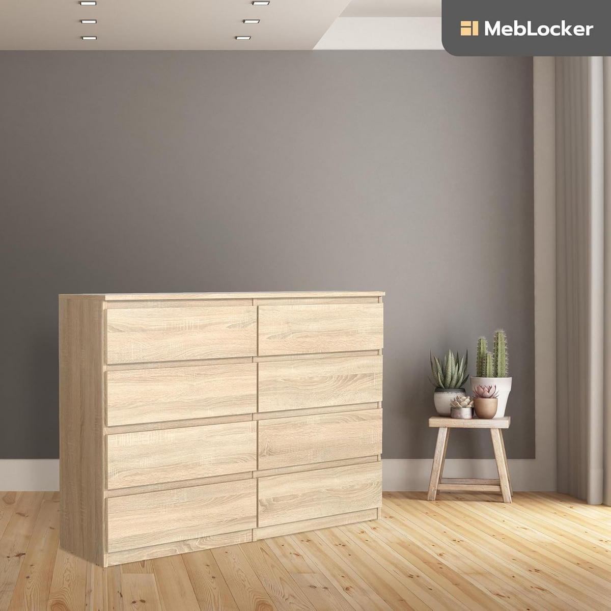 KOMMODE mit Schubladen SonomaEiche 120x101,5x39 cm - Sonoma Eiche, Holzwerkstoff (120/101/39cm) - MebLocker