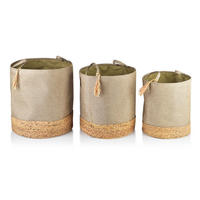 KORB Amparo 3er Set beige 42/42/46cm Stoff - Beige, Kunststoff (42/46/42cm) - Mondex