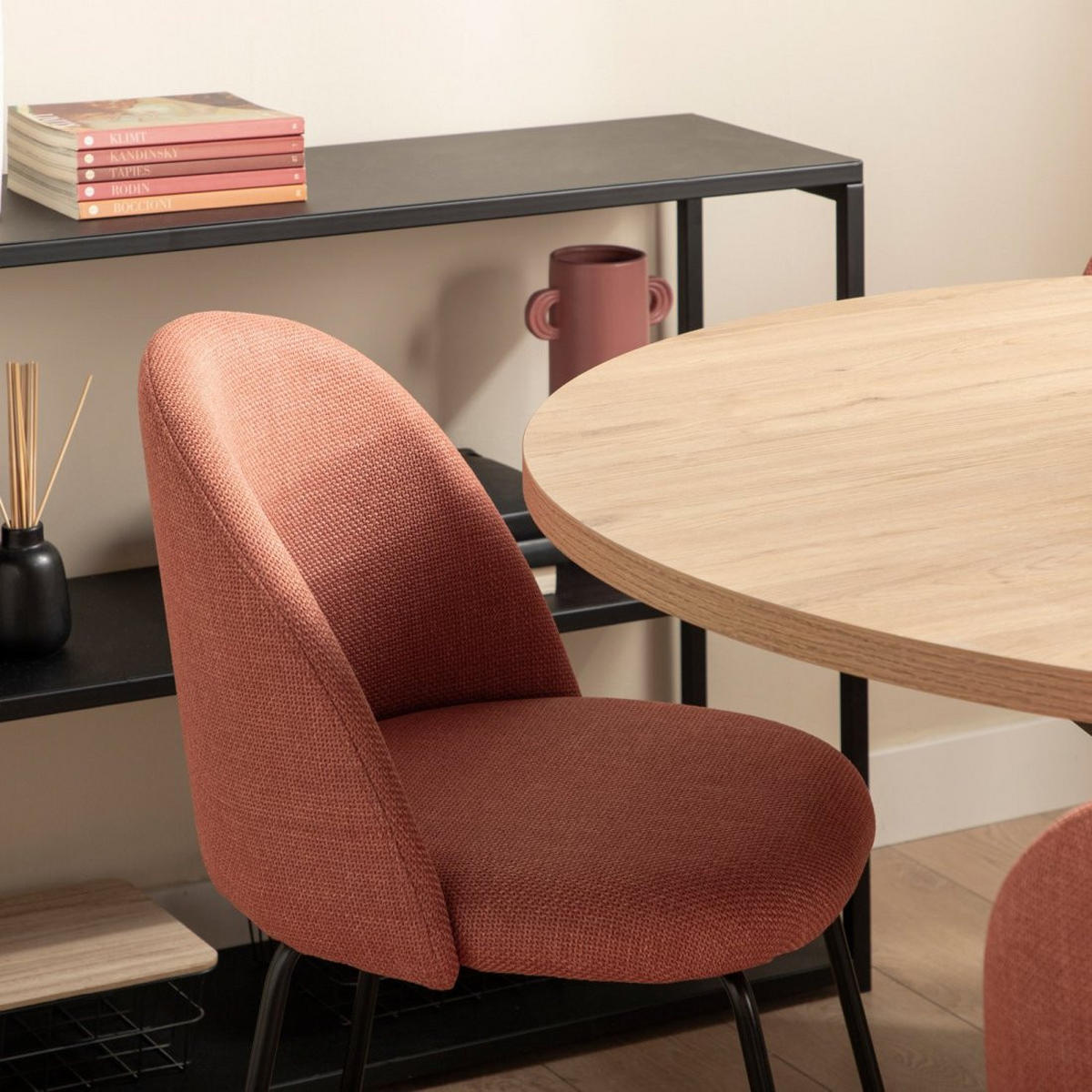 ESSZIMMERSTUHL Olivia Terrakotta / Orange 48 cm x 81 cm - Terracotta, Textil (48/81/53cm) - Klast Home