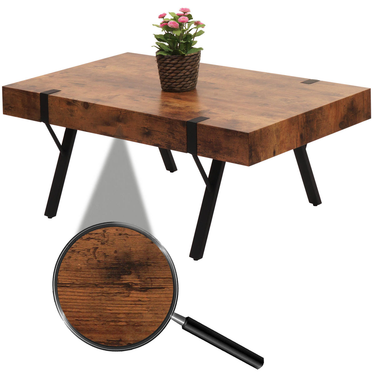 COUCHTISCH eckig Wildeiche Dekor - Wildeiche, Holz (60/110/43cm) - MCW