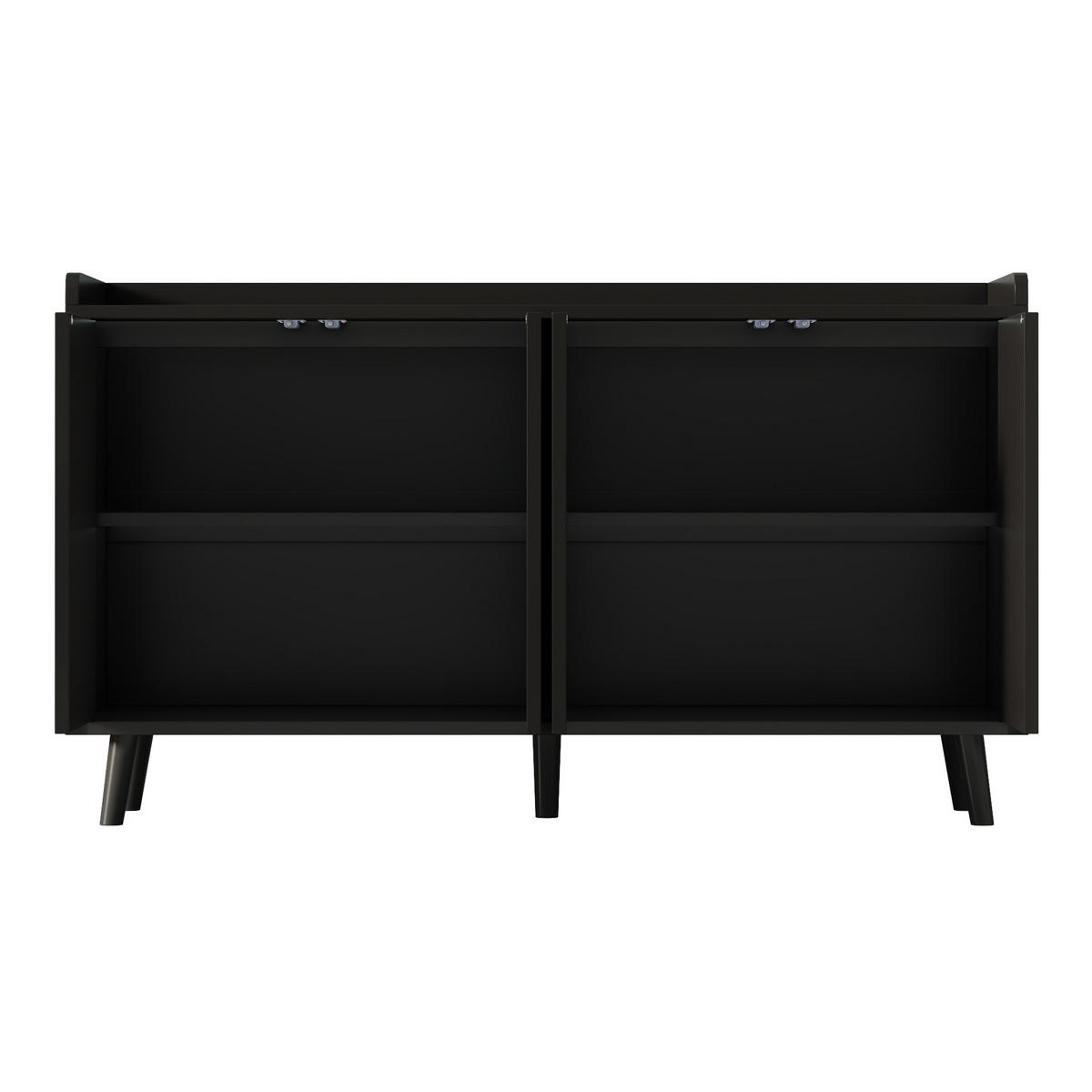 SIDEBOARD Schwarz 140cm mit 4 Türen Verstellbare Einlegeböden Geometrisch - Schwarz, Holzwerkstoff (140/84/40cm) - Urban Meuble
