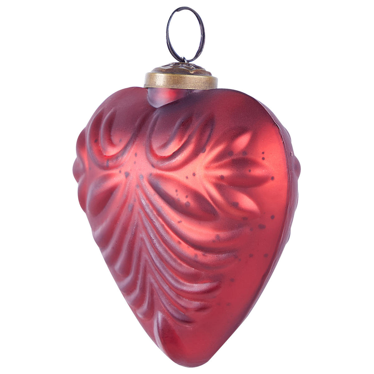 WEIHNACHTSKUGEL 8er Set Glas Rot Feriable - Rot/Goldfarben, Glas (11/13/10cm) - Beliani