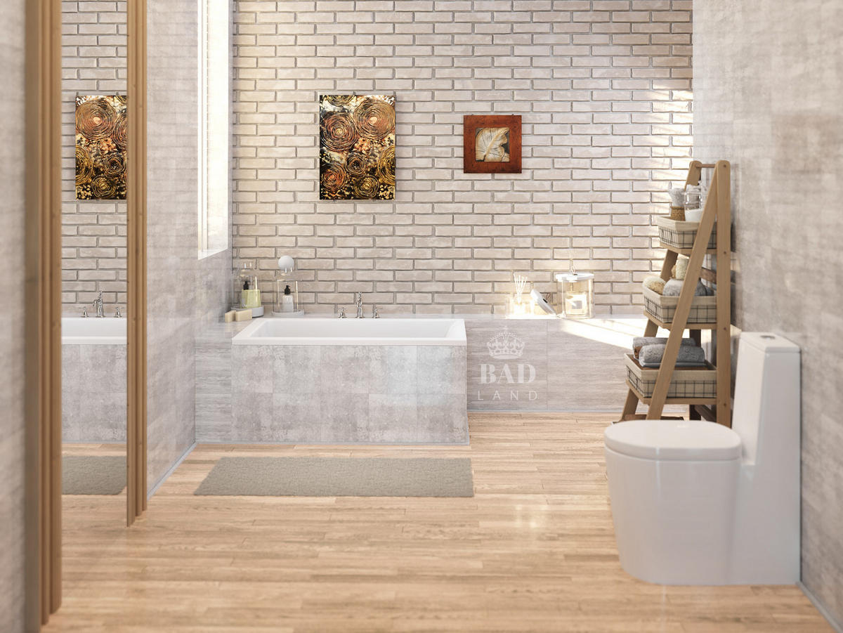 BADEWANNE Rechteck CAPRI 100/70 mit Träger Ablauf Füße - Weiß, Kunststoff (70/54.5/100cm) - bad land