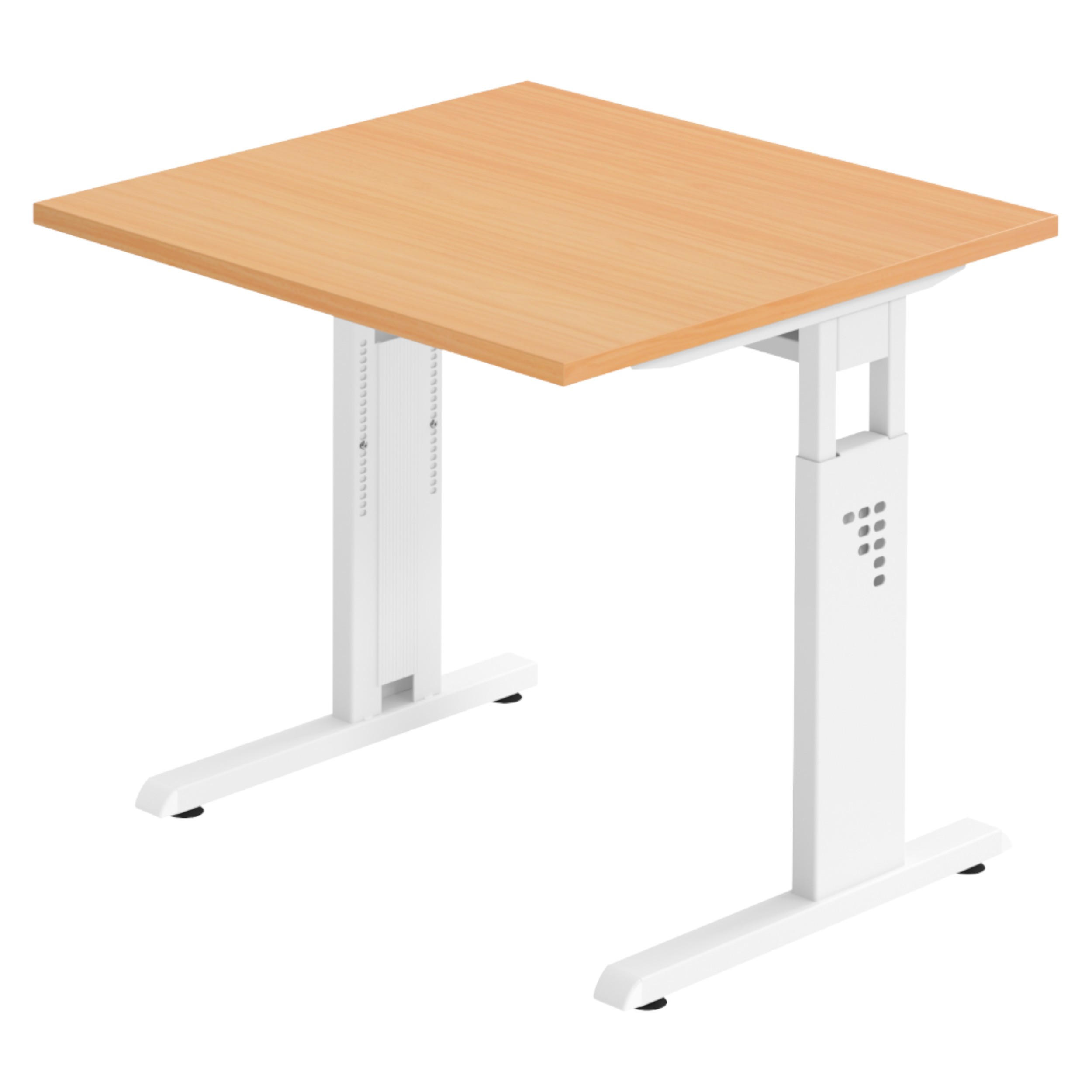 SCHREIBTISCH Serie-O 80/80/74 cm in Buchefarben/Weiß - Buchefarben/Weiß, Holzwerkstoff (80/80/74cm) - bümö