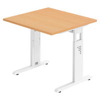 SCHREIBTISCH Serie-O 80/80/74 cm in Buchefarben/Weiß - Buchefarben/Weiß, Holzwerkstoff (80/80/74cm) - bümö