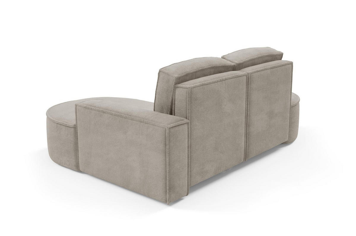 ECKSOFA Flow Kalt Beige, mit Kissen in Curio Stoff, rechte seite - Beige, Holzwerkstoff/Textil (210/157cm) - Bettso
