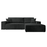 ECKSOFA Farese New Schwarz Cord - Schwarz, Kunststoff/Textil (167/267cm) - Selsey