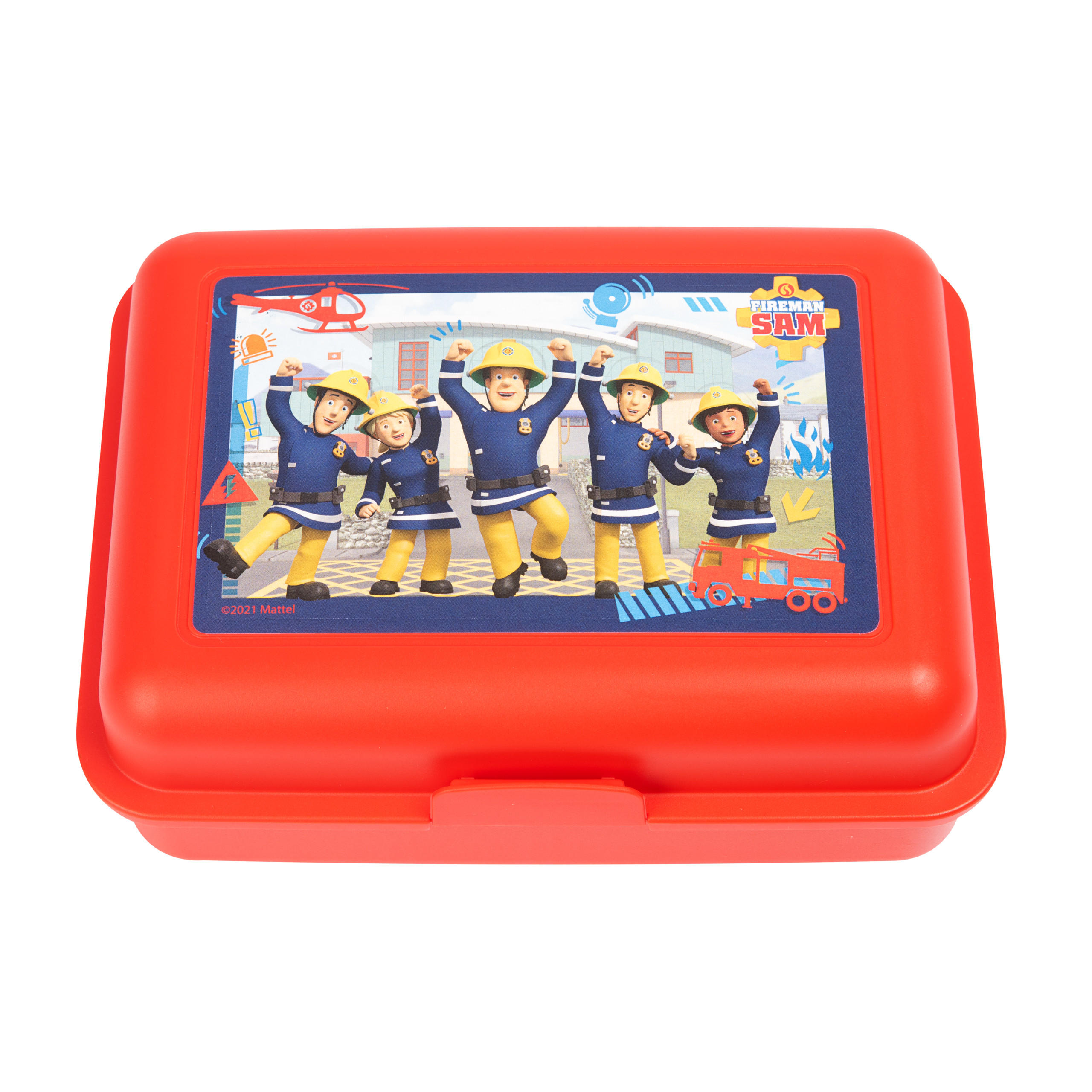 BROTDOSE Feuerwehrmann Sam Team Rot 17,5 x 12,8 x 6,9 cm - Rot, Kunststoff (17.5/6.9/12.8cm) - Chiemsee