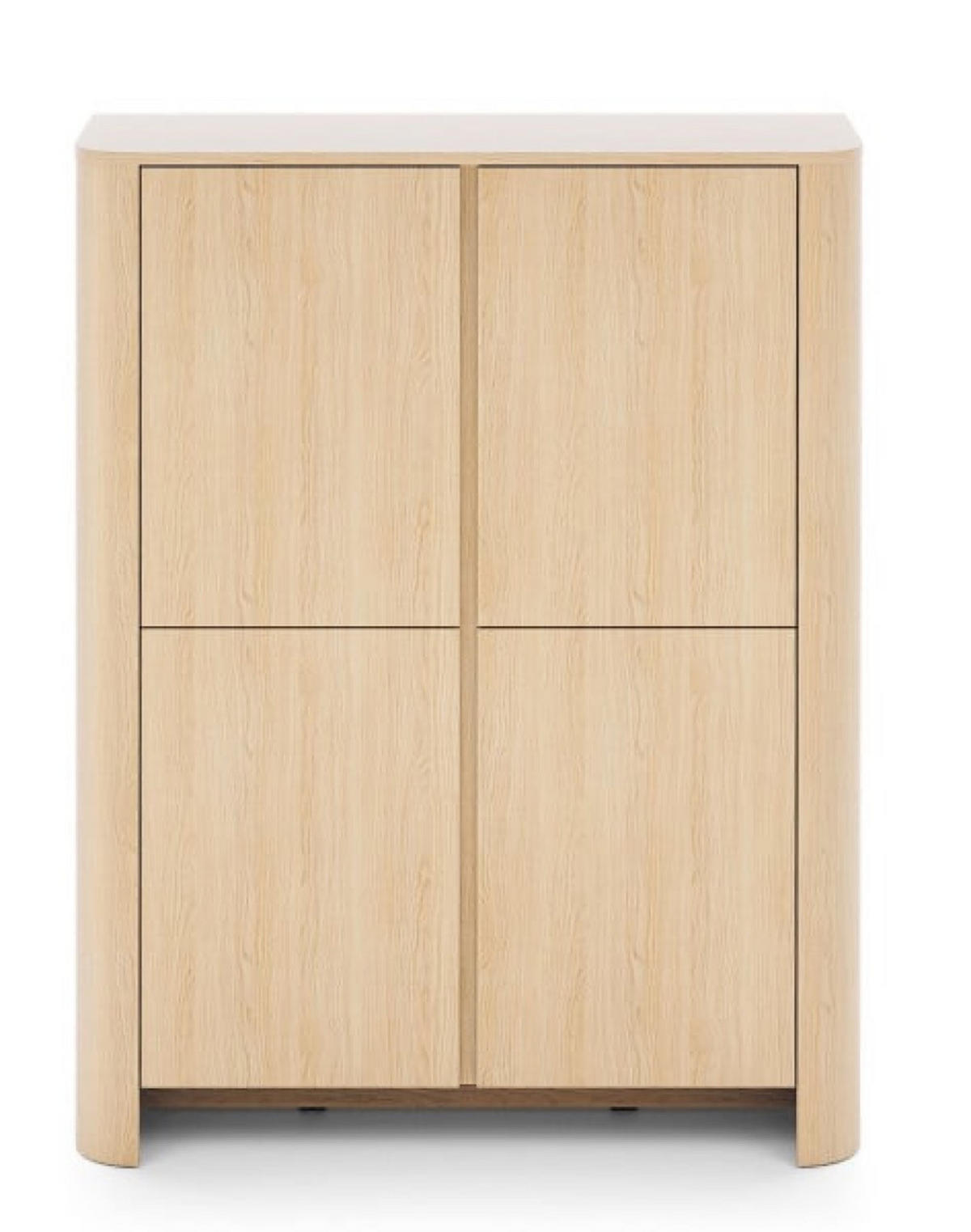 KOMMODE Vincenza Eiche Hoch Vier Türen Mit Geräumigen Regalen - Beige, Holzwerkstoff (103/132/39cm) - Sepro Meble