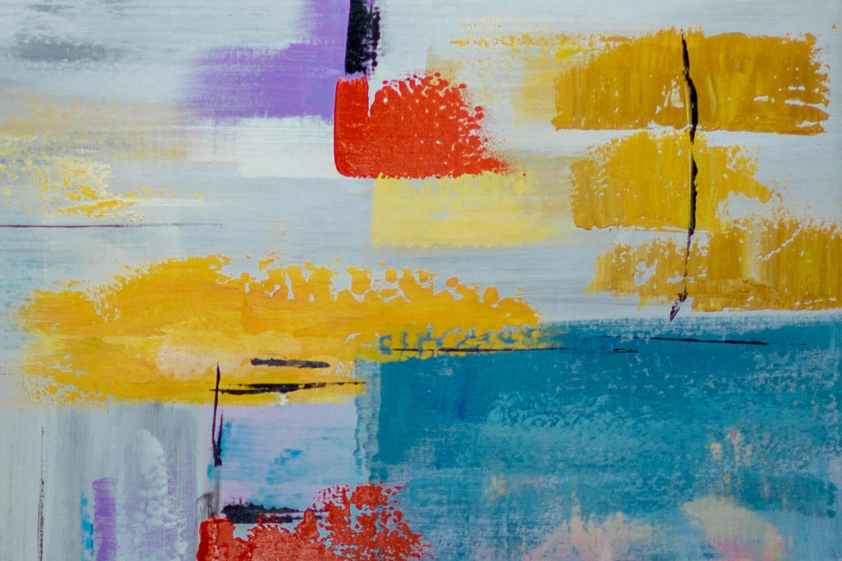 ACRYLBILD HANDGEMALT Bunt 78/103 cm - Multicolor, Textil (77.5/102.5cm) - KUNSTLOFT
