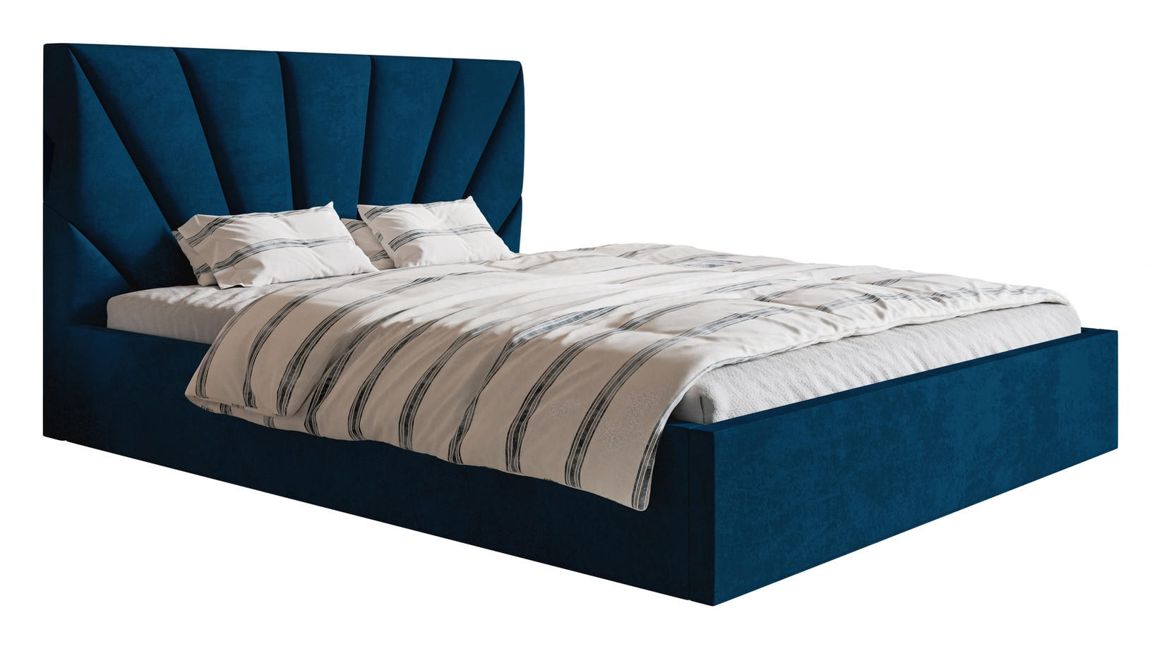 POLSTERBETT 180 x 200 cm Aris, Bettkasten, Lattenrost, Blau - Blau, Holz/Textil (180/200cm) - Emporius