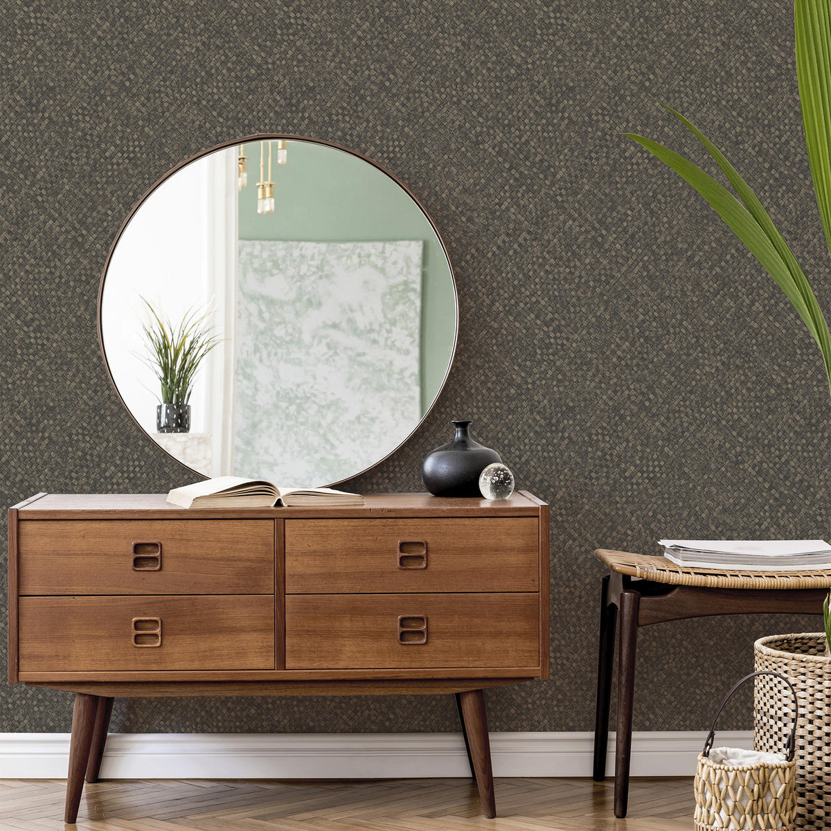 VLIESTAPETE - Geflechtstruktur Grau - Grau, Papier/Kunststoff (52/1000cm) - Easy Decor