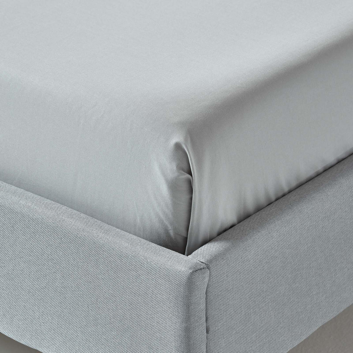 BETTLAKEN ohne Gummizug, Ägyptische Baumwolle, Fadendichte 200 - Grau, Textil (240/300cm) - Homescapes