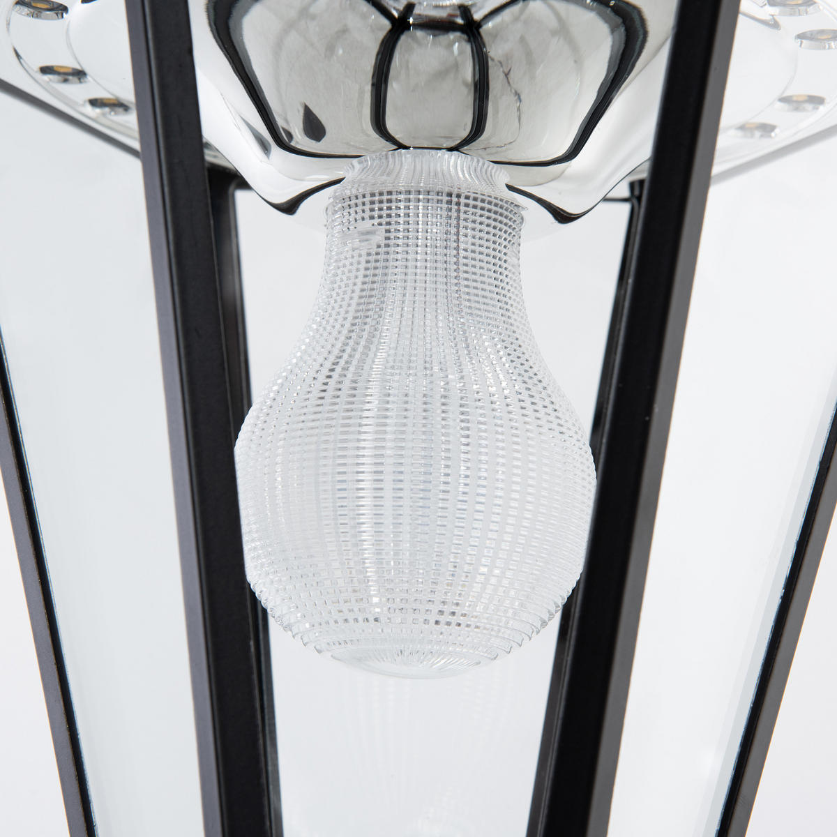 GARTENLATERNE, Schwarz, Aluminium, gehärtetes Glas - Schwarz, Metall (22/22/194cm) - Outsunny