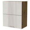 KLAPPHÄNGESCHRANK Brerra W8B/60-AV Eiche Artisan / RAL 9001 creme Hochglanz 60 / 32,5 / 72cm - Creme/Eiche Artisan, Holz/Holzwerkstoff (60/72/32.5cm) - Feldmann-Wohnen