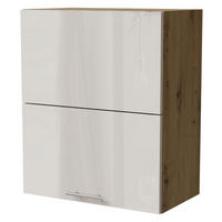KLAPPHÄNGESCHRANK Brerra W8B/60-AV Eiche Artisan / RAL 9001 creme Hochglanz 60 / 32,5 / 72cm - Creme/Eiche Artisan, Holz/Holzwerkstoff (60/72/32.5cm) - Feldmann-Wohnen