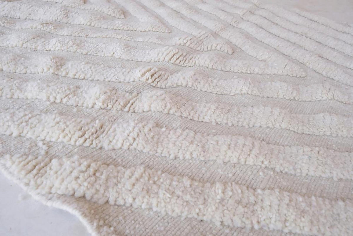 BERBERTEPPICH aus reiner Wolle 125x 157 cm - Beige, Naturmaterialien (125/157cm) - AFK Living