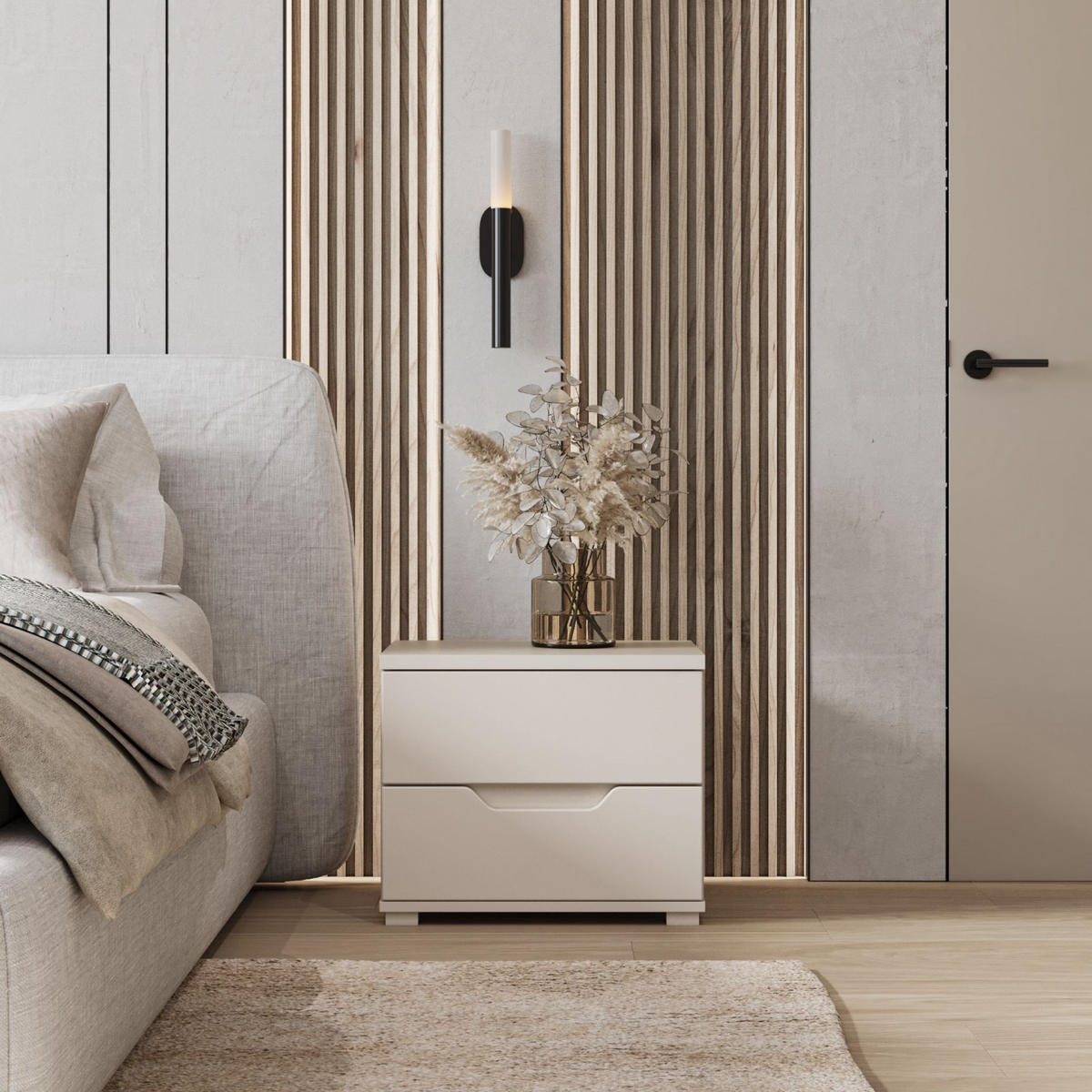 NACHTTISCH Valles Kaschmirgrau 50 cm - Taupe, Holzwerkstoff/Kunststoff (50.1/42/40cm) - Selsey