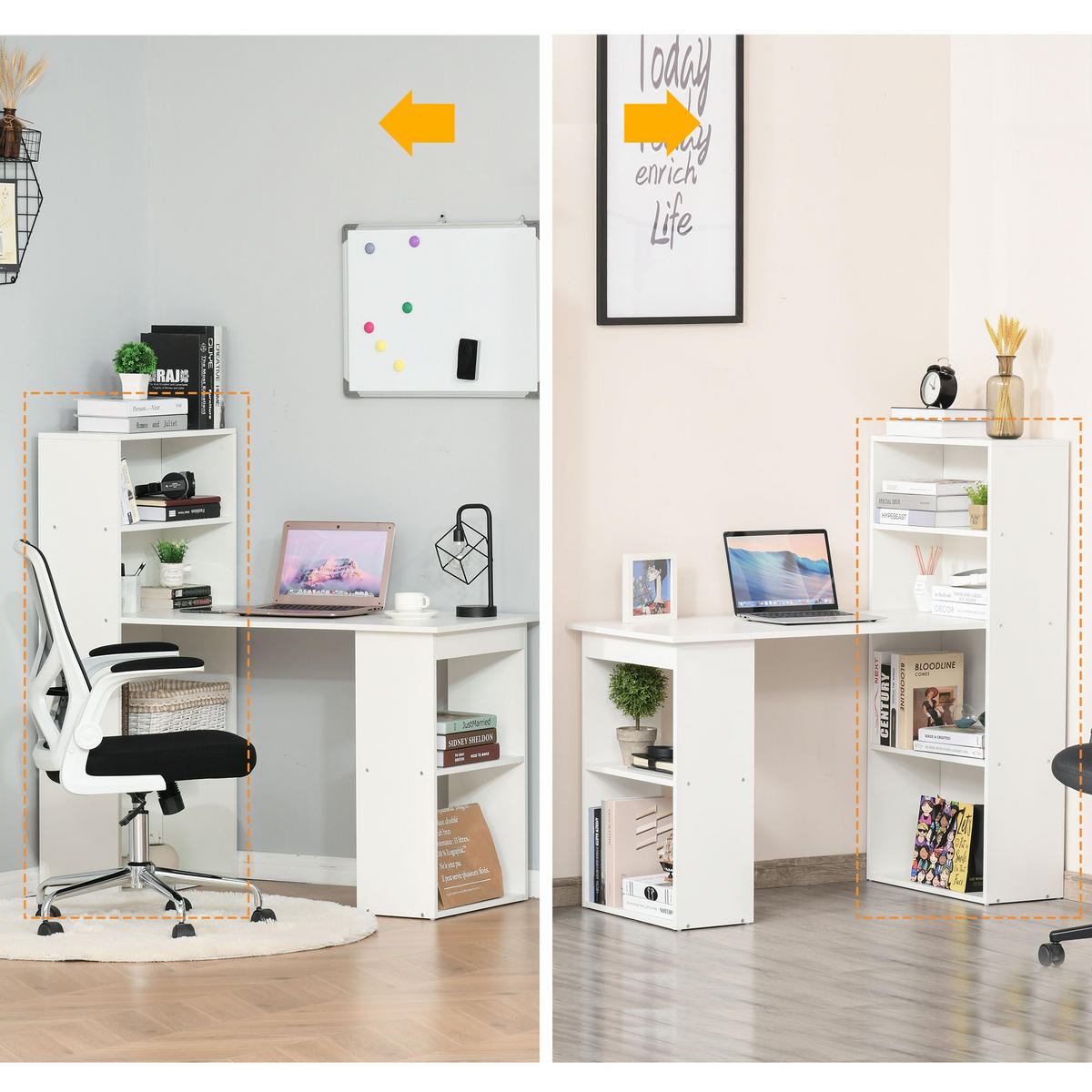 BÜROTISCH Weiß 1 Stück - Weiß, Holzwerkstoff (55/120/120cm) - GiPP