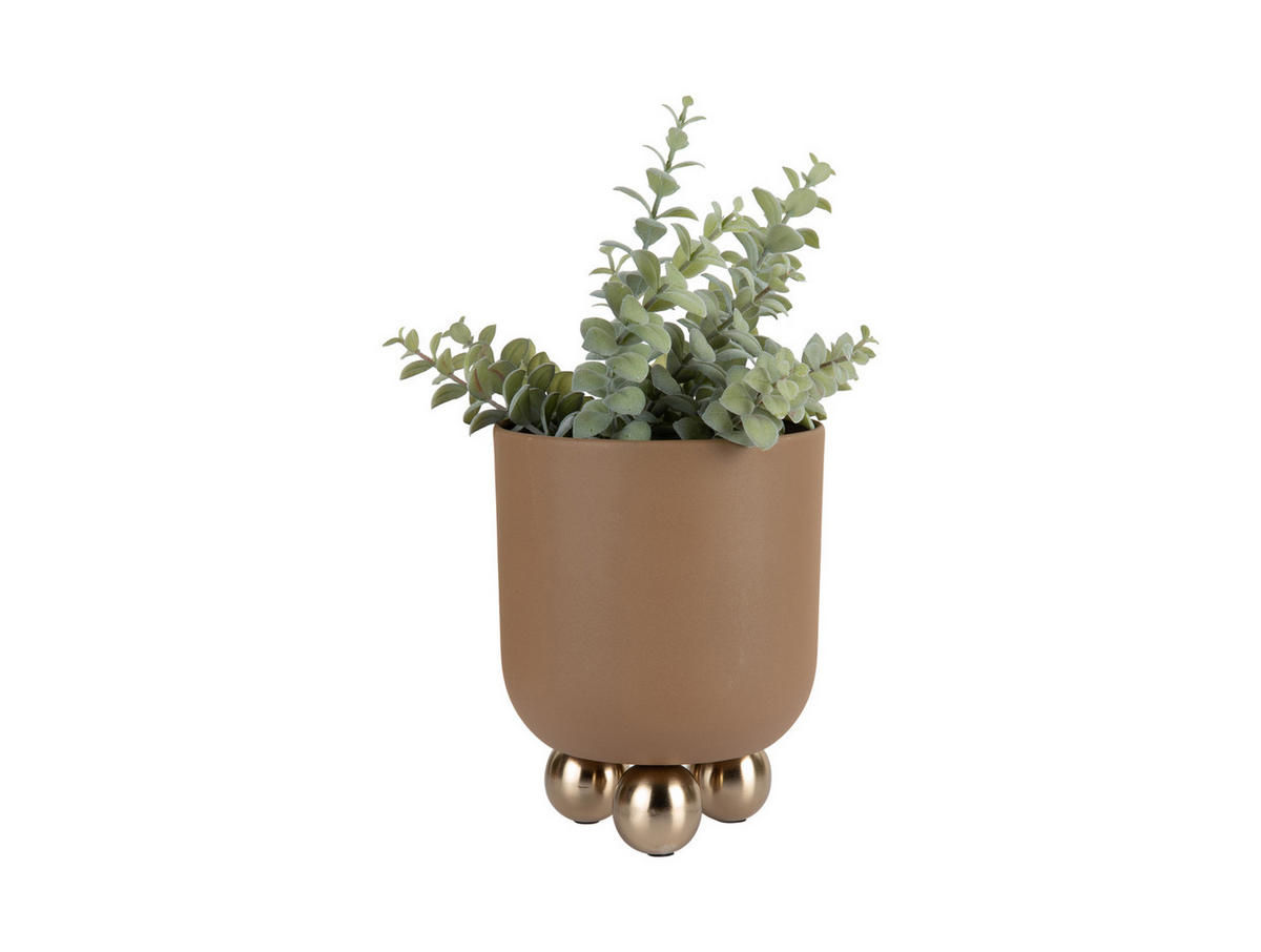 BLUMENTOPF Estilo Braun Ø18.5/23 cm - Braun, Metall (23cm) - Present Time