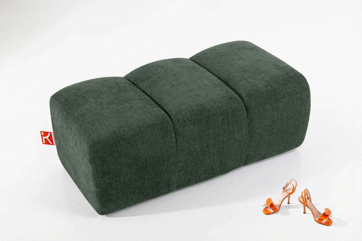 SITZHOCKER FLAVA, Dunkelgrün - Dunkelgrün, Holz/Holzwerkstoff (123/47/70cm) - KONSIMO®
