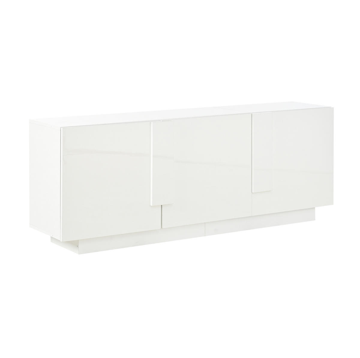 SIDEBOARD 160/35/60 cm weiß aus Spanplatte mit Hochglanzfronten - Weiß, Holzwerkstoff (160/60/35cm) - OKWISH