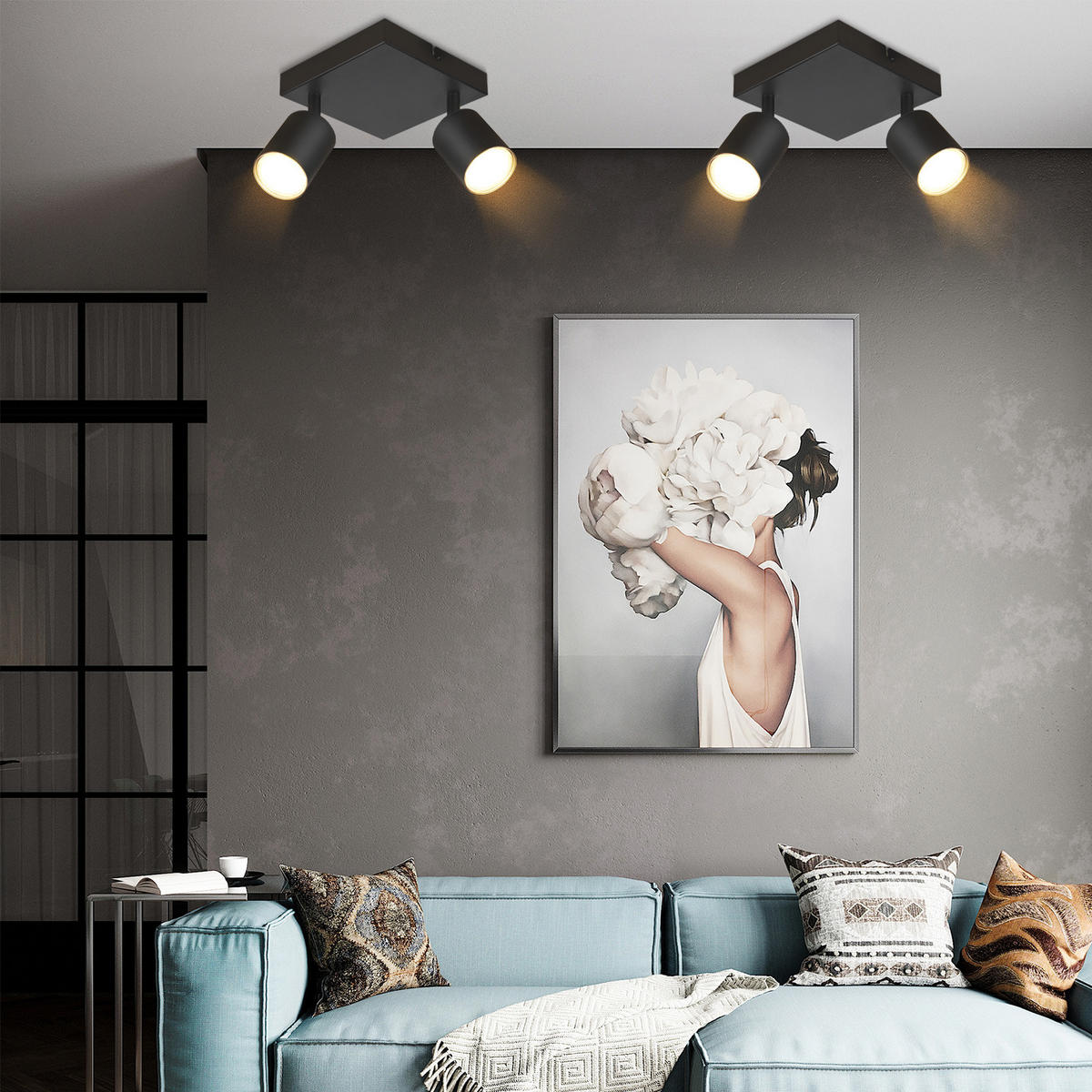 STRAHLER Beeskow 2-flammig 15/15/14.4 cm - Schwarz, Metall (15/15/14.4cm) - Nettlife