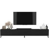 TV-LOWBOARD 2er-Set Elpis Schwarz matt mit schwarzem Metallrahmen 150 cm - Schwarz, Holzwerkstoff/Metall (300/51.5/36.5cm) - Meble Lindner