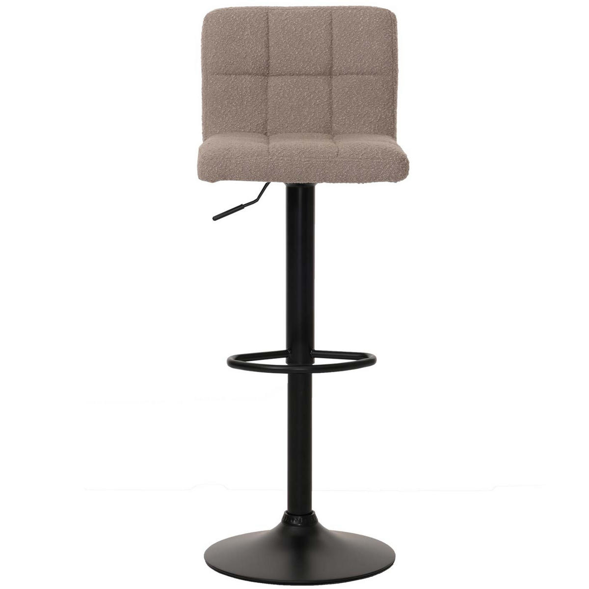 BARHOCKER 2er-Set gepolstert mit Lehne Sitzhöhe 63-83cm höhenverstellbar drehbar Stoff Boucle Taupe - Braun, Textil/Metall (38/107/41cm) - PROREGAL