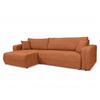 ECKSOFA mit Schlaffunktion - 272 cm - Terracotta/Schwarz, Kunststoff/Textil (272/145cm) - home24