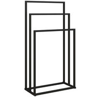 HANDTUCHHALTER Stahl Schwarz - Schwarz, Metall (21.5/85/45cm) - HOMCOM