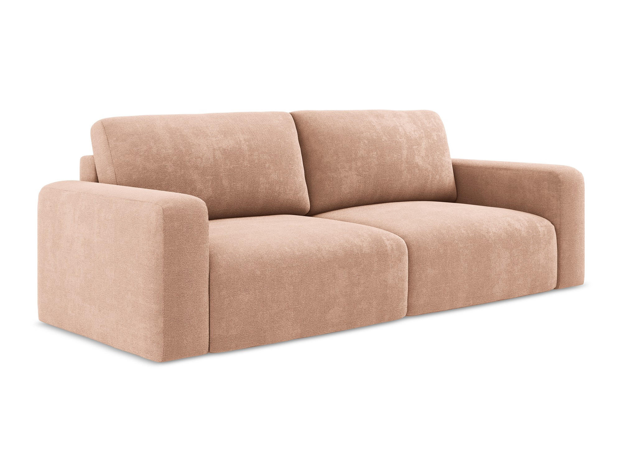 3-SITZER SOFA mit Schlaffunktion Chenille Stoff Pink - Pink/Koralle, Kunststoff/Textil (244/79/102cm) - Makamii