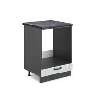 HERDUMBAUSCHRANK Fame-Line Weiß Landhaus 60 cm, AP Anthrazit - Anthrazit/Creme, Holzwerkstoff (60/82/60cm) - Vicco