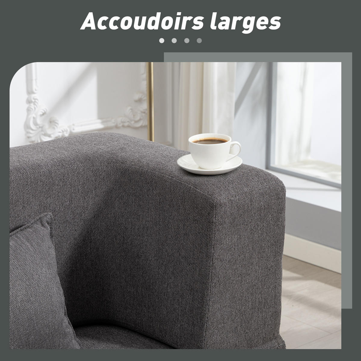 SCHLAFSOFA 2-Sitzer DE-14677 breite Sitzfläche & 2 Kissen Grau - Grau, Textil (203/75/95cm) - ComfortXL