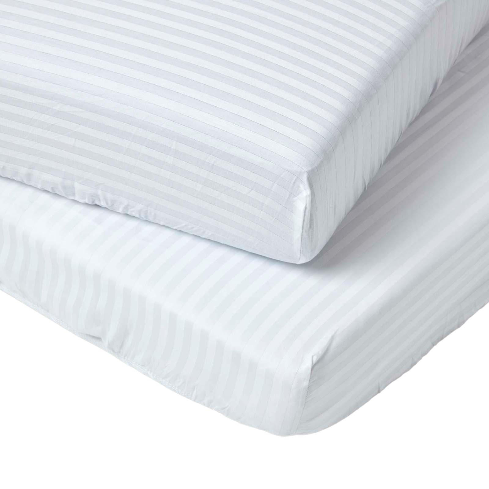 DAMAST-SPANNBETTLAKEN 2er-Set für Babybett, 60/120 cm - Weiß, Textil (60/120cm) - Homescapes