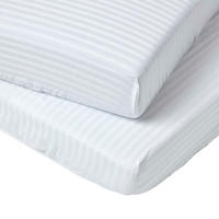 DAMAST-SPANNBETTLAKEN 2er-Set für Babybett, 60/120 cm - Weiß, Textil (60/120cm) - Homescapes