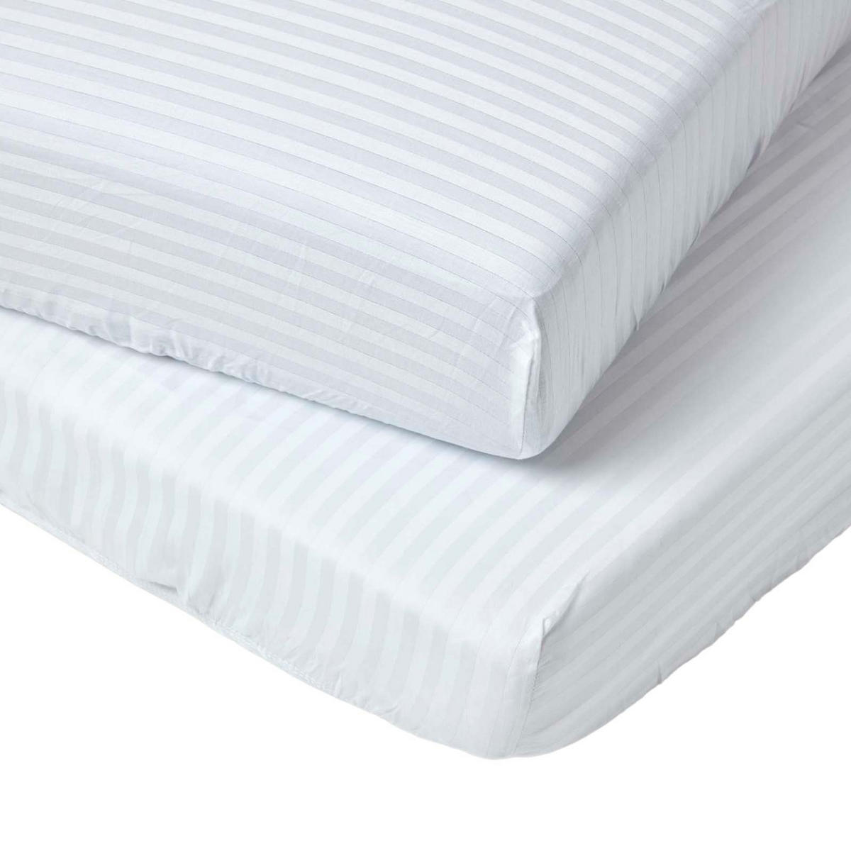 DAMAST-SPANNBETTLAKEN 2er-Set für Babybett, 60/120 cm - Weiß, Textil (60/120cm) - Homescapes