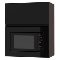 MIKROWELLENUMBAUSCHRANK Avellino W2MK/60 schwarz Acryl matt / Lava 60 / 32,5 / 72cm - Dunkelgrau/Schwarz, Holz/Holzwerkstoff (60/72/32.5cm) - Feldmann-Wohnen