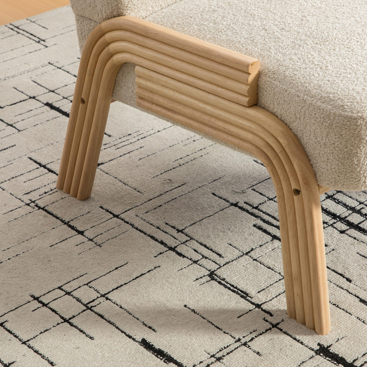 LOUNGESESSEL Chenille-Bezug mit Holzgestell, DE-42395, Beige - Beige, Holzwerkstoff (61/78/72cm) - ComfortXL