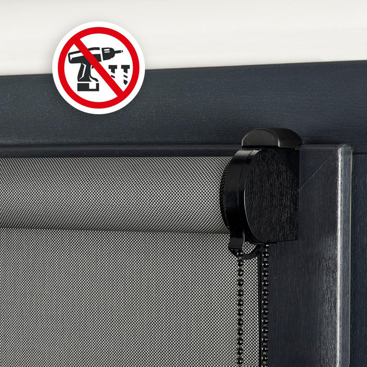 SCREEN-ROLLO Plus Easyfix Dunkelgrau 60x250 - Graphitfarben, Kunststoff (60/250/1cm) - STORESDECO