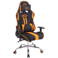 GAMINGSTUHL Stoff schwarz/orange - Schwarz/Orange, Textil/Metall (67/128/51cm) - CLP