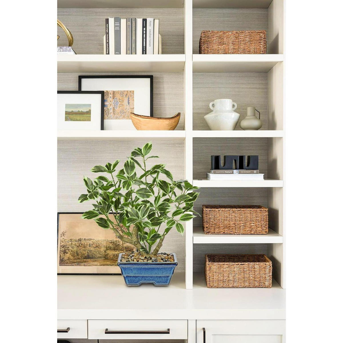 KUNSTPFLANZE Ficus 39 cm Blau - Blau, Kunststoff (39cm)