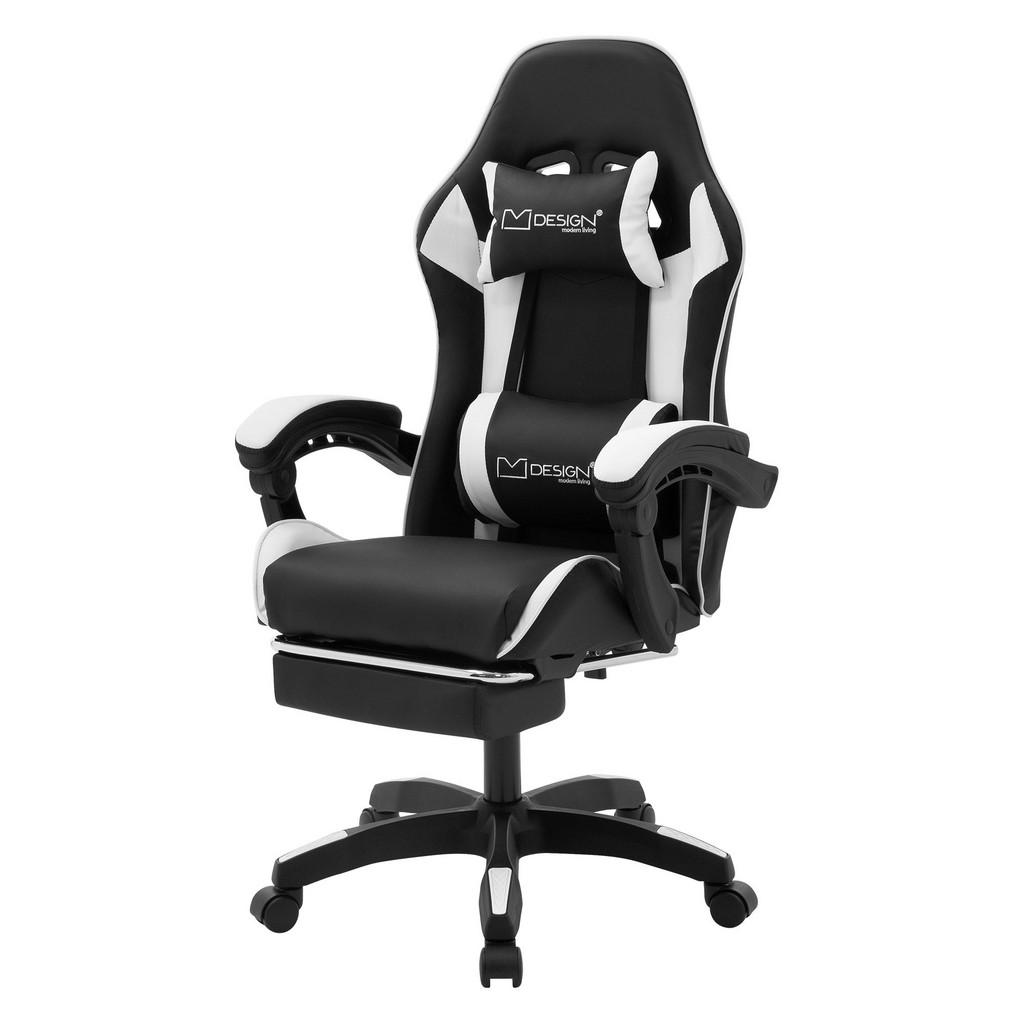 ML-DESIGN HERNÍ židle černá-bílá z umělé kůže