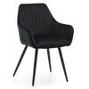 STUHL PASSO gepolstert mit Steppung - schwarz - Samt Velours - Schwarz, Textil/Metall (58/87/60cm) - NEW HOME