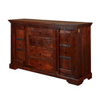 SIDEBOARD Akazie 150x45x89 nougat lackiert OXFORD #513 - Dunkelbraun, Holz (150/89/45cm) - Massivmoebel24