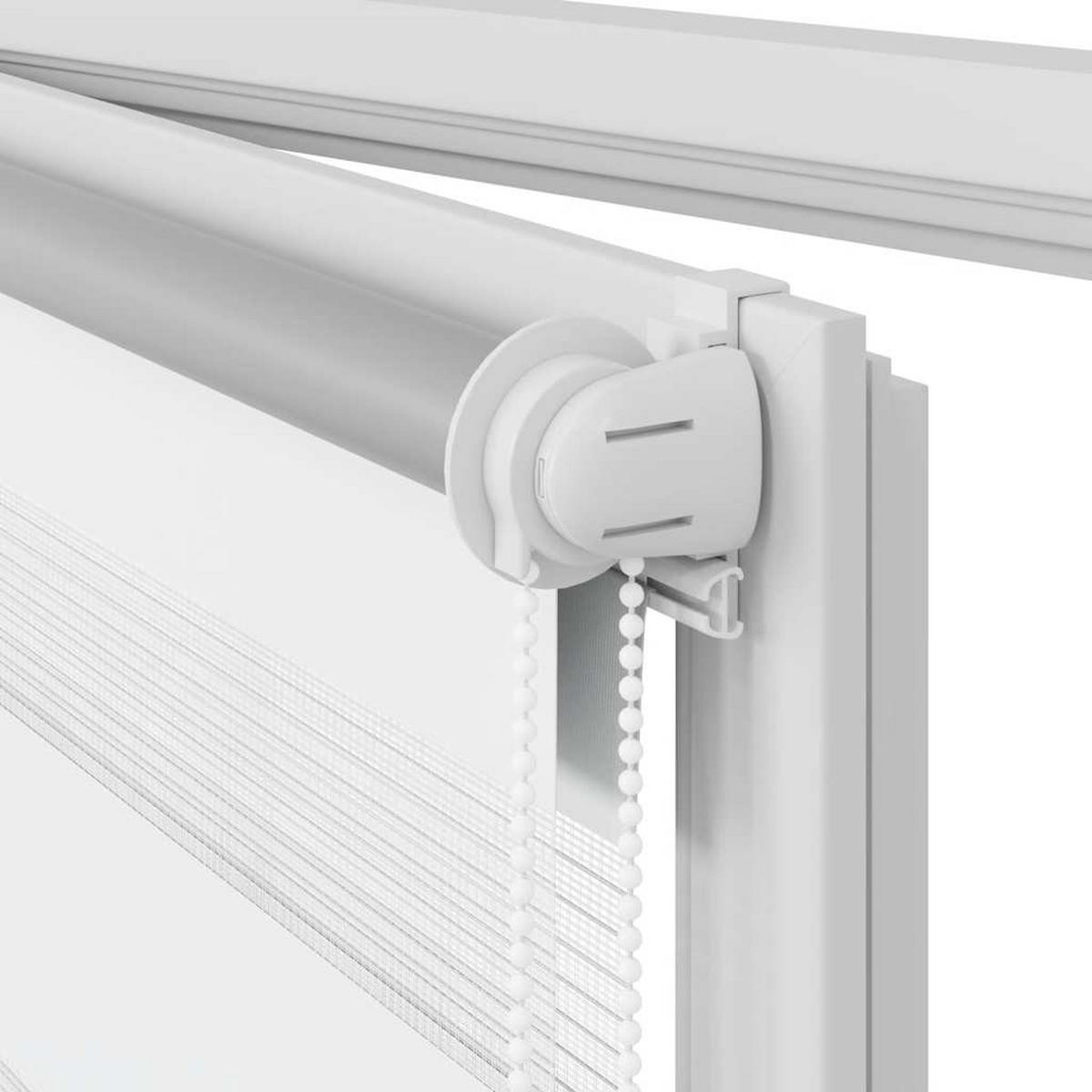 DOPPELROLLO 60,9/150 cm Stoffbreite 56,7 cm aus Polyester Weiß - Weiß, Textil (60/120cm) - vidaXL
