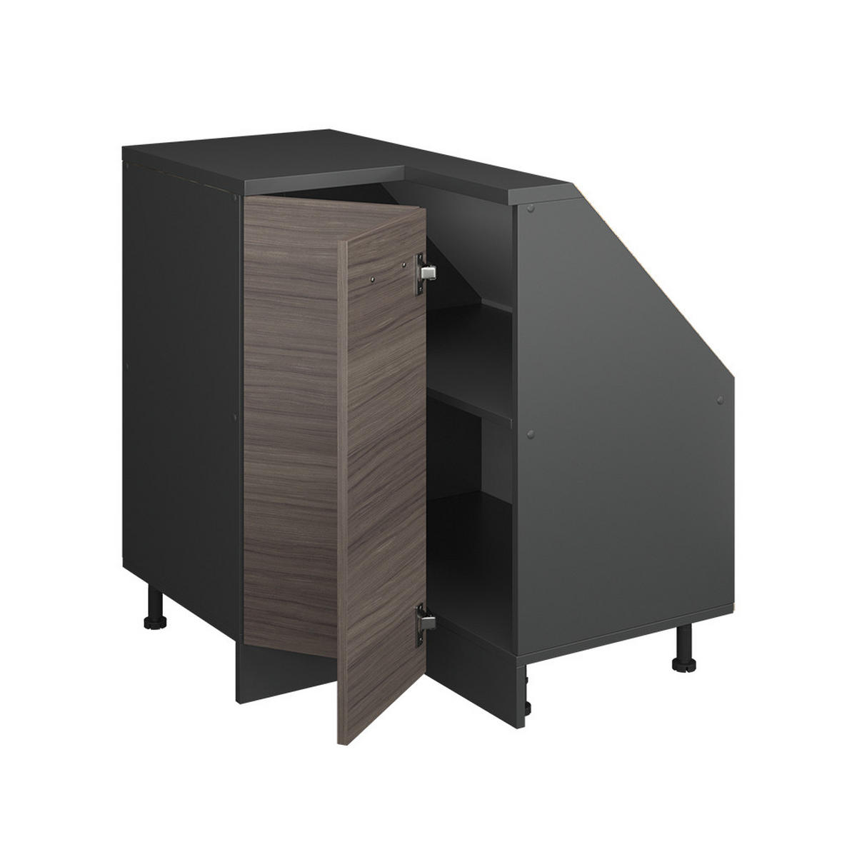 DACHSCHRÄGENSCHRANK ECKSCHRANK Rion Edelgrau/Anthrazit 75.6 x 81.6 cm mit 1 Tür - Anthrazit/Grau, Holzwerkstoff (75.6/81.6/75.6cm) - Vicco