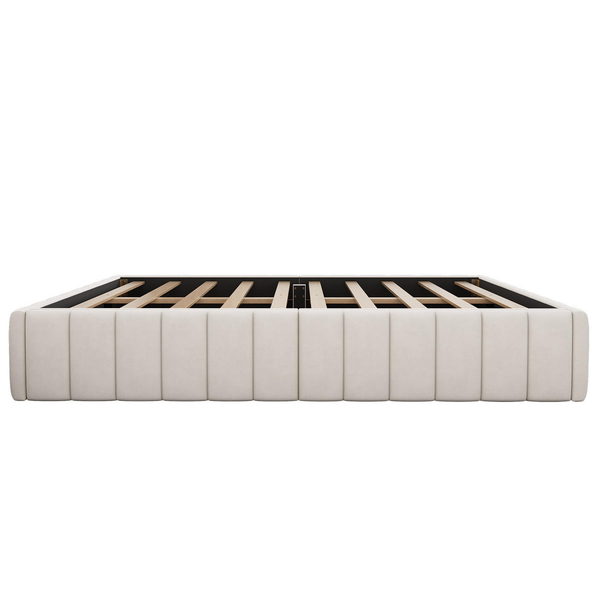 POLSTERBETT 140/200 cm Beige aus Samt mit 4 Schubladen - Beige, Textil (140/200cm) - OKMYHOME